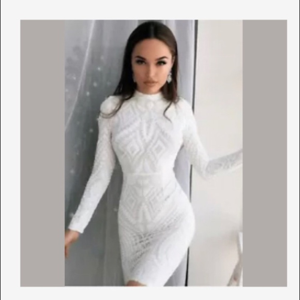 White sequin bodycon dress
